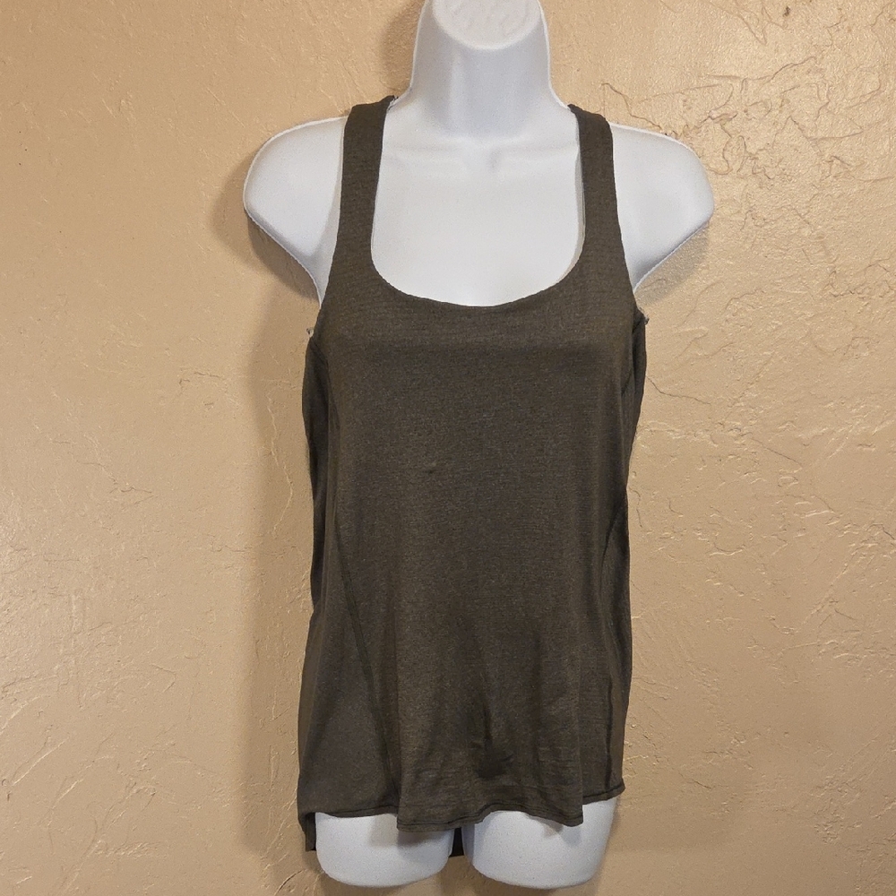 Lululemon Strappy Back Tank with Snakeskin Accent - Olive Size 6 - Picture 3 of 5
